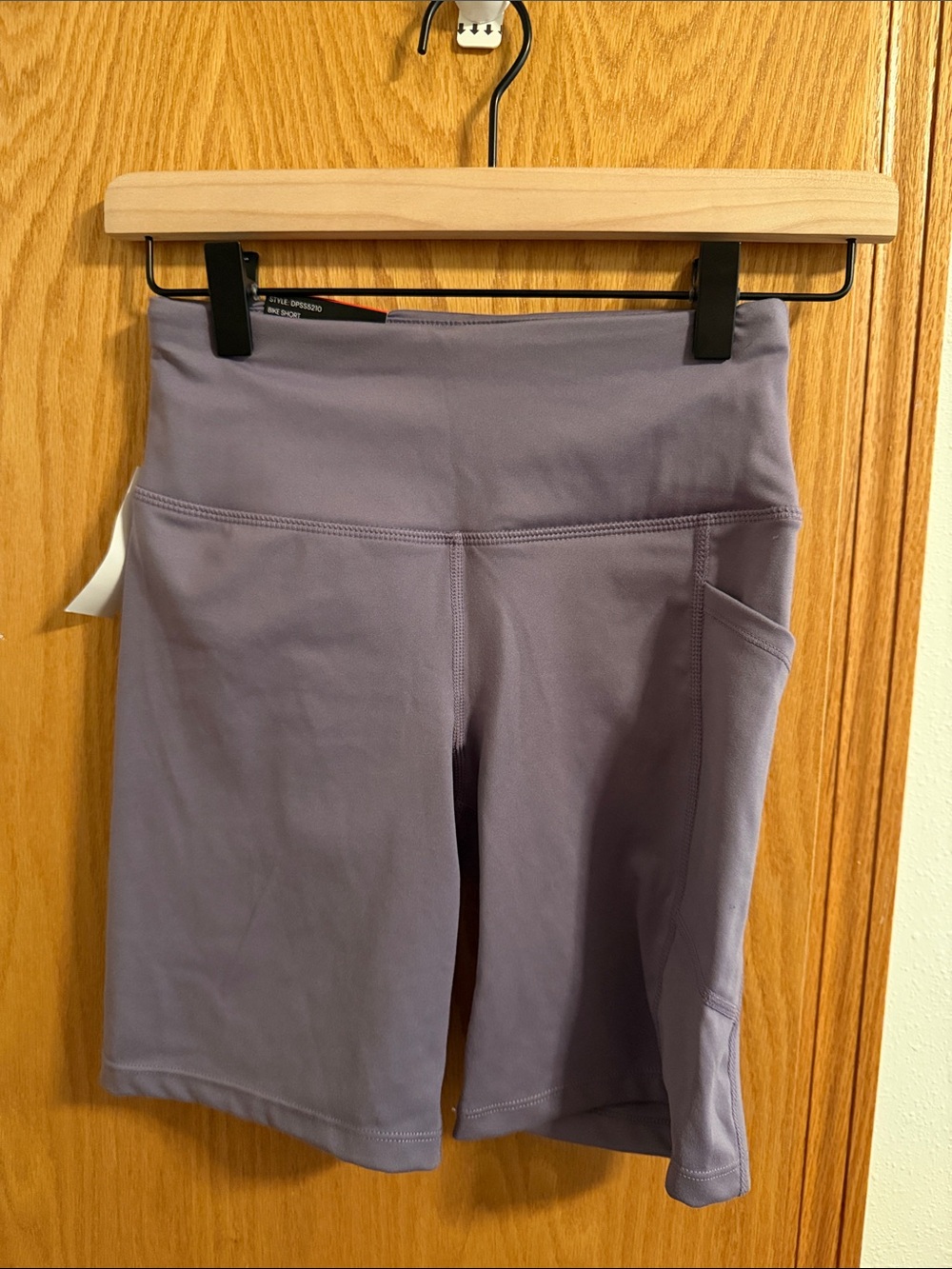 DKNY Lavender High-Rise Bike Shorts with Side Pocket
